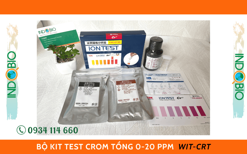 bộ test kit test nhanh crom tổng trong nước thải xi mạ 0-20ppm, WIT-CrT KRK Nhật Bản